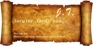 Jergler Terézia névjegykártya